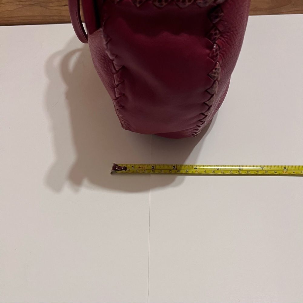 Authentic Bottega Veneta Large Brick Red Cervo Disc Boho Bag Intrecciato-Trimmed - Picture 4 of 12